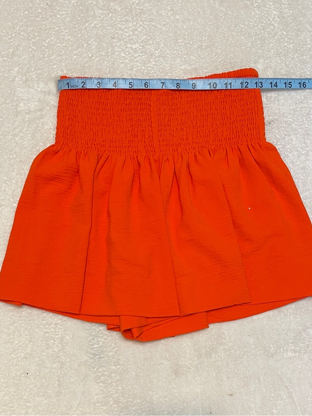Ivy Jane Red Orange Textured Pleated Flared Skort High Waist Ribbed Waistband‎ S - Picture 7 of 10